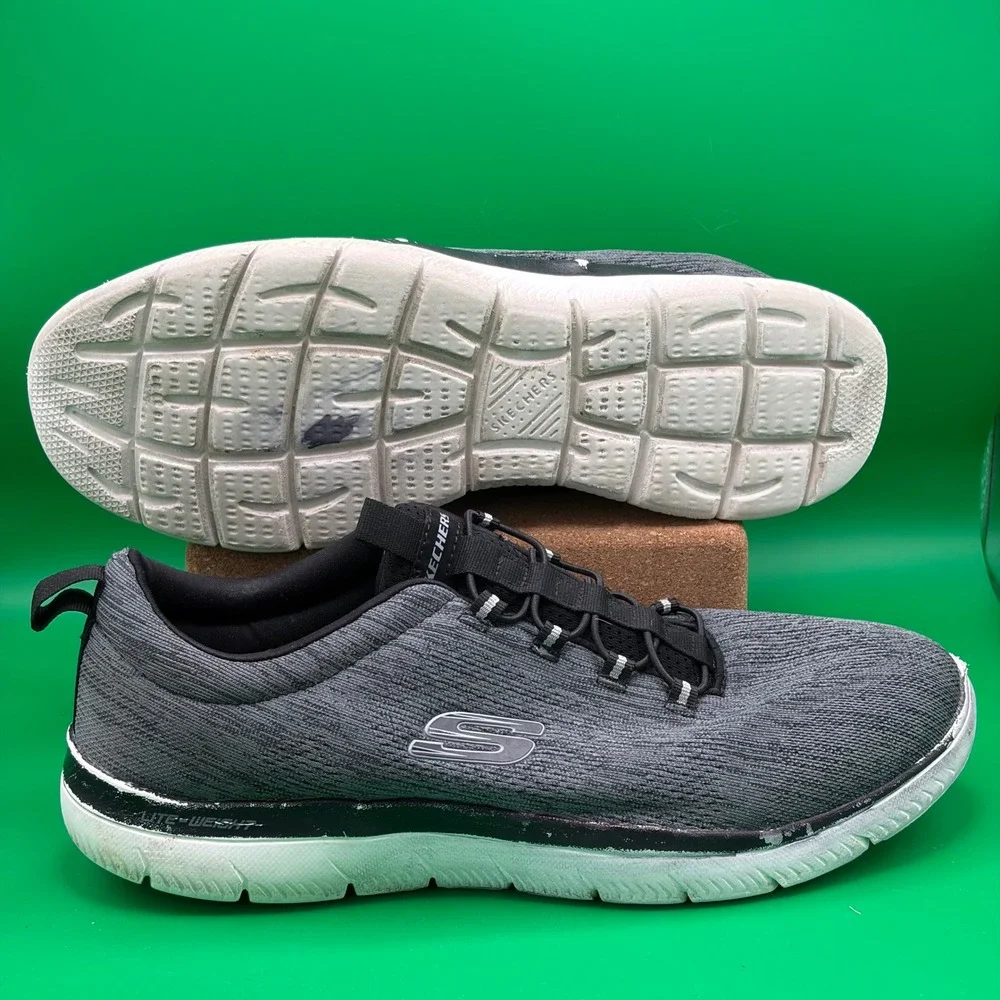 Skechers Summits Louvin Sneakers Mens 13 Wide Gray Bungee Slip On Comfort Shoes